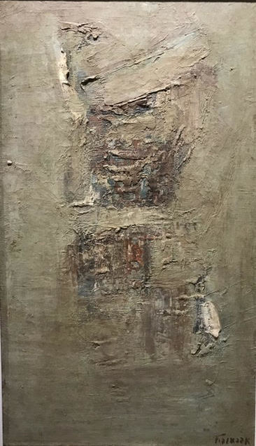 פנחס אברמוביץ (1909 1986) מופשט 1960 שמן על בד 64×37